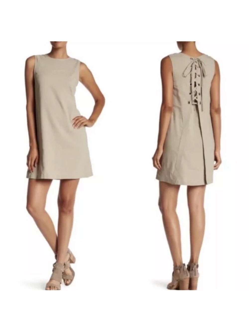 Theory keshelle Shift Dress linen blend with Lace-Up Back - Picture 2 of 7